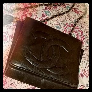 Vintage early 80s channel lambskin purse.